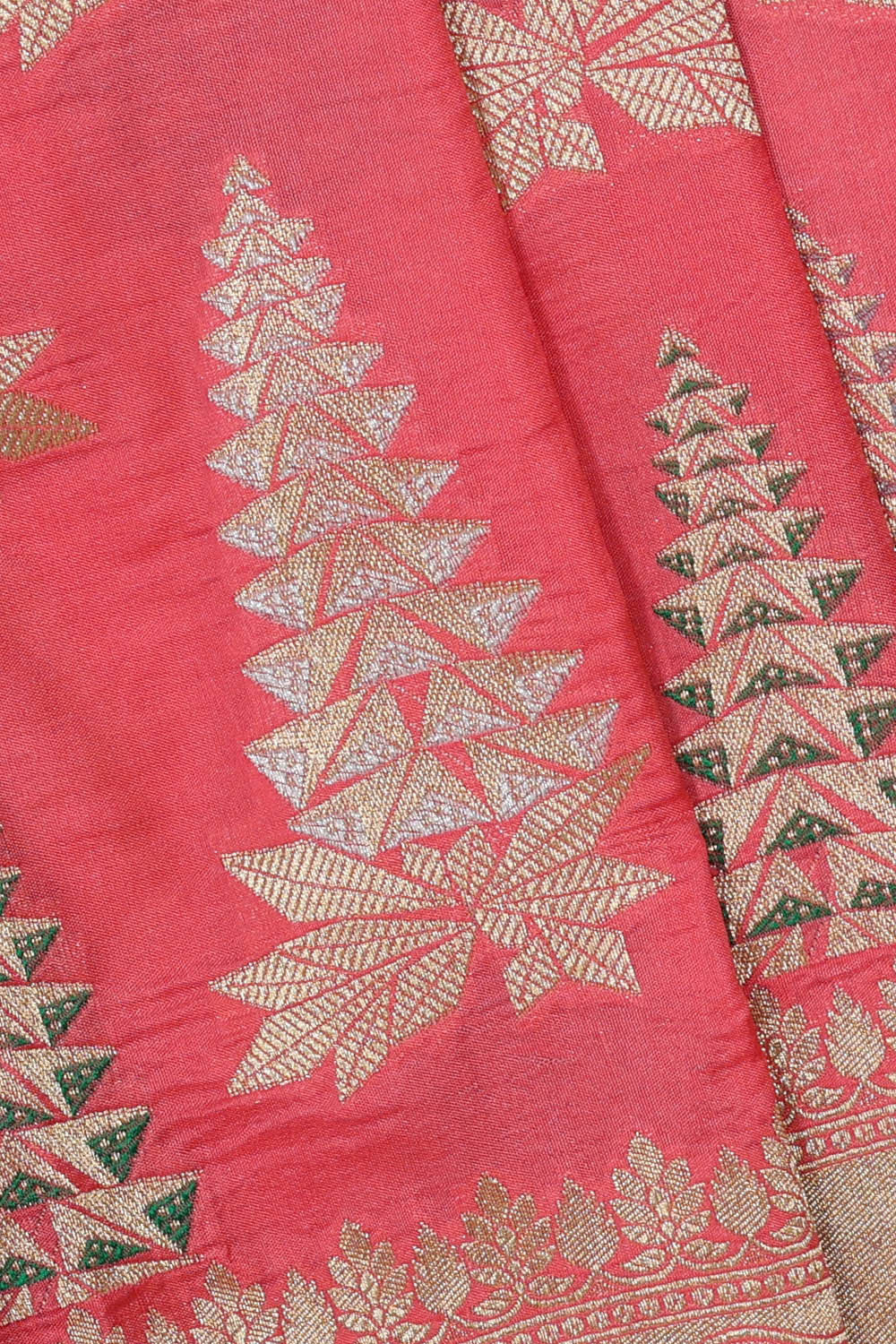 Image of Banarasi Silk Peach Pink Saree